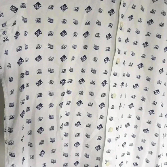 2/25$ SIMON CARTER camera pattern men shirt size 15, 38 cm 💯 cotton Like New! - Picture 3 of 9